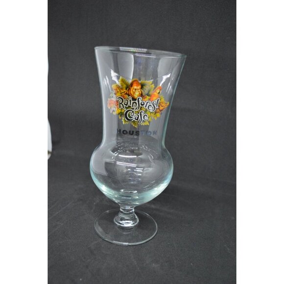 Rainforest Cafe Houston Texas Hurricane Glass 8" - Picture 5 of 5
